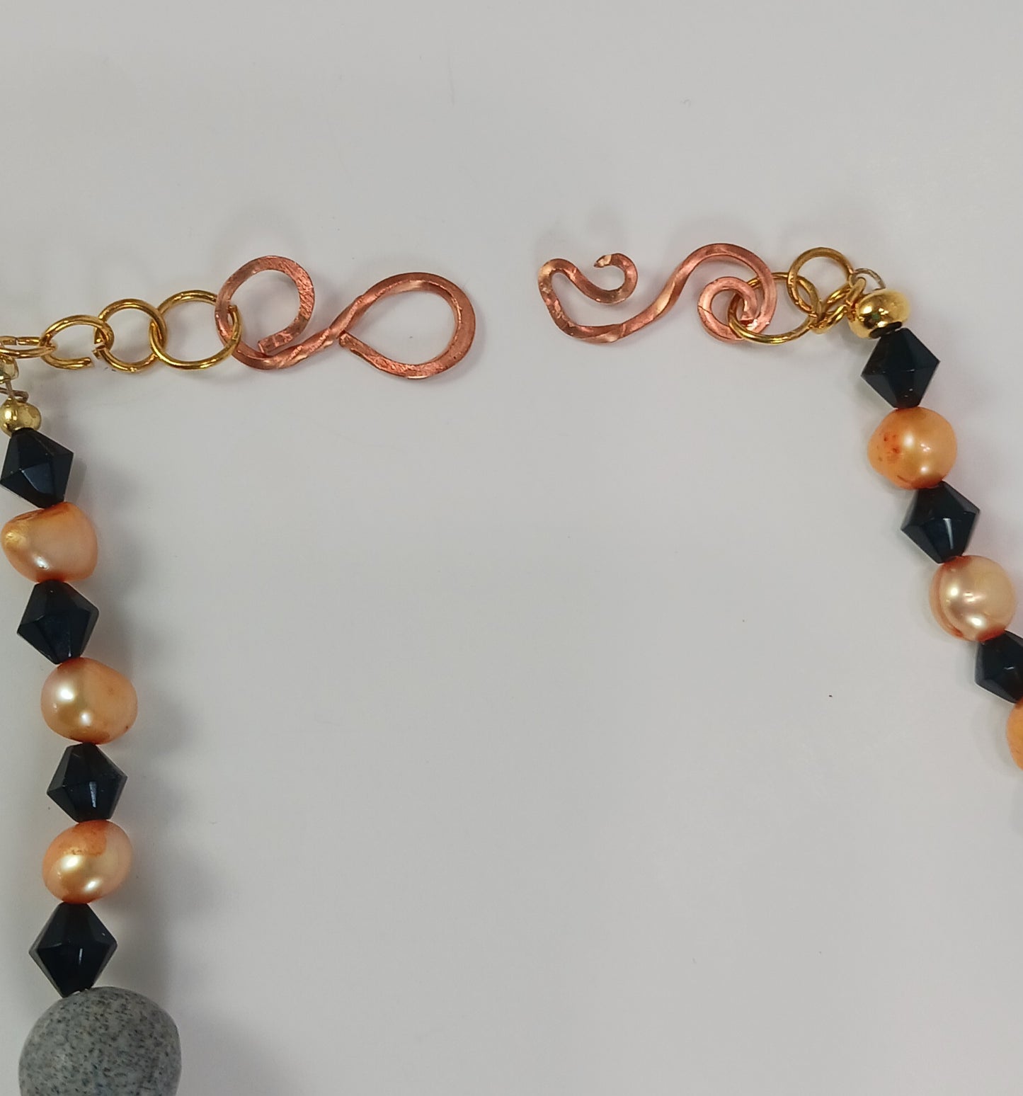 Yooperlite and Freshwater Pearls with Copper Pendant