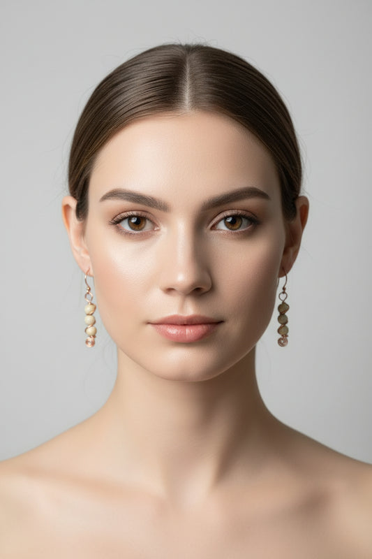 Peridot and Copper Earrings